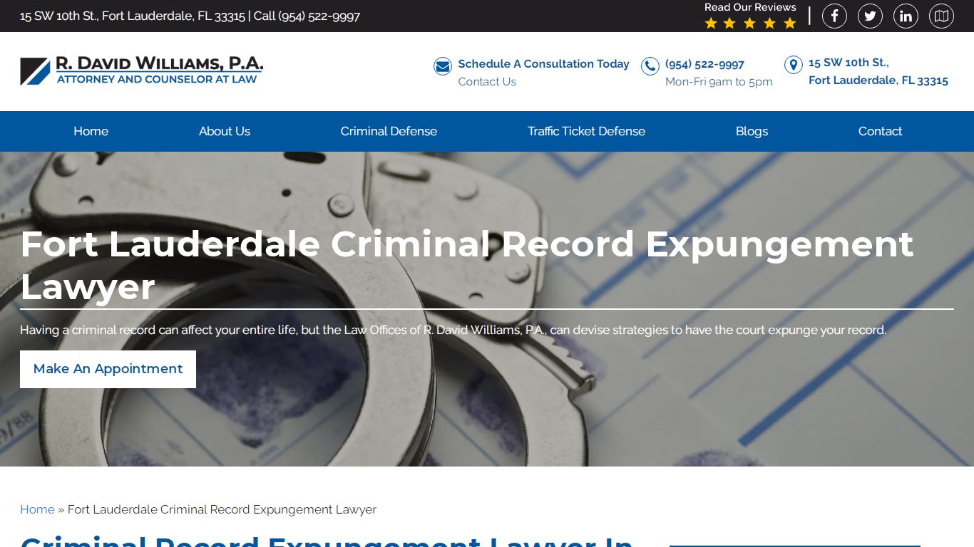 Fort Lauderdale Criminal Record Expungement Lawyer